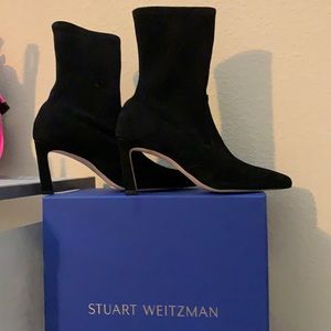 Stuart Weitzman Black suede size 7 midcalf booties
